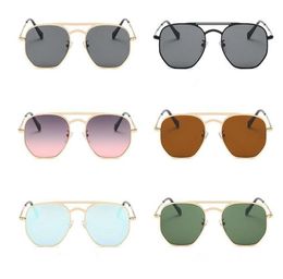 mens sunglasses designer hexagonal double bridge fashion UV glass lenses with leather case and all retail packages 36091576062