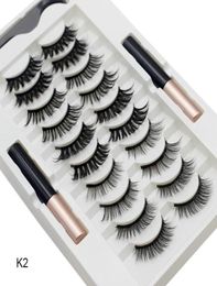 10 Pairs Magnetic False Eyelashes With Eyeliner Kit Natural Look Glamnetic Cosmetic Eyelash Quick Dry Thick And Long Makeup Tool5060745