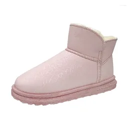 Casual Shoes Women's Boots Winter Fashion Women Flat Snow Plush Warm Waterproof Non-slip Slip-on Bare Of