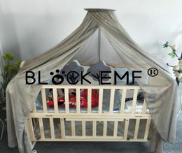 block emf Baby Bed Mosquito Net Silver Fibre Mesh Dome canopy shielding crib net for radiation protection1390395