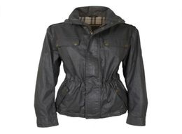 Designer women wax jacket tailored collar 2 slant pocket Loose body slim waist waterproof fabric 8523127