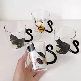 Wine Glasses Bamboo Lid Glass Cup Cute Bubble Tea Cold Coffee Mug Drinking Straw
