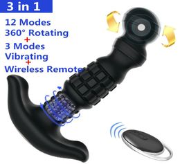 yutong 360 Degree Rotating Dildo Anal Vibrator Male Prostate Massage Wireless Rotation Plug Dilator Big Butt Toy9135164