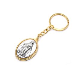 Religious Ornaments Virgin Mary Pendant Catholic Relic God Jesus Portrait Metal Keychain Charms