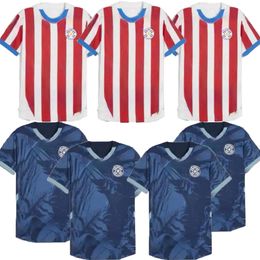 2024 Paraguay Soccer Jersey 2025 Copa America camisetas de futbol Home Away Football Shirt 24 25 home red white away dark blue men Breathable football shirts