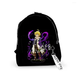 Backpack Harajuku Nanatsu No Taizai Bags Backpacks Boys/Girls Pupil School 3D Print Keychains Oxford Waterproof Cute Small