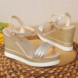 Women Sandals Summer Shoe Wedges Platform Shoes High Heels Designer Comfortable Plus Size Ladies 240425