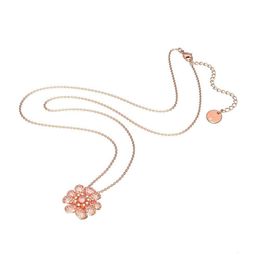neckless for woman Swarovskis Jewellery Pair of Heart-shaped Lotus Flower Necklace Female Swarovski Element Crystal Lotus Clavicle Chain Female