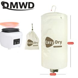 DMWD Portable Electric Clothes Dryer Mini Travel Folding Warm Air Baby Cloth Drying Machine Heater Hanger Laundry Clothing Rack 240422