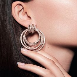 Luxury Dangle Earring Micro pave AAAAA zircon 925 Sterling silver Fine Party Wedding Drop Earrings for Women Bridal Jewellery Gift 276b