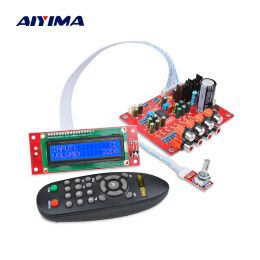 Amplifier AIYIMA LC75342 Remote Preamplifier Tone Board LCD Display 4 Way Audio Input Treble Bass Volume Tone Control for Amplifier Diy