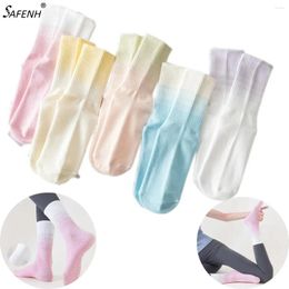 Women Socks 1pair Yoga Mid-tube Cotton Combed Non-slip Silicone Floor Fitness Pu Lati Women's Jump Sports Sock