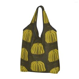 Storage Bags Kawaii Printed Yayoi Kusama Pumkin Tote Shopping Portable Shoulder Shopper Abstract Painting Handbag