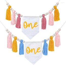 Decorative Figurines Baby First Birthday Banners Tassels Happy Kids Monthly Picture
