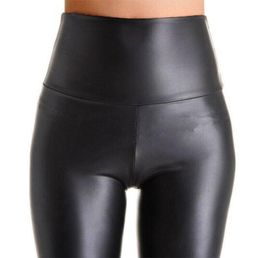 Women Black Stretch Faux Leather High Waist Pants Sheath Leggings Sexy Push Up Leggings Skinny Trousers Women1447090