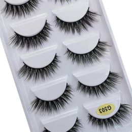 5 Pairs Natural Long 3D Faux Mink Hair False Eyelashes Wispies Fluffies Eyelashes Extension Resuable Multilayers Makeup Lashes318n7388445