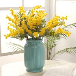 Decorative Flowers Premium Simulation Flower Eco-friendly Eye-catching Lightweight Wattle Shape Fake Atmosphere Props