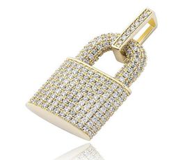 luxury Jewellery silver Gold diamond lock Pendant designer necklace 14K gold zirconia stone mens necklaces fashion style9055787