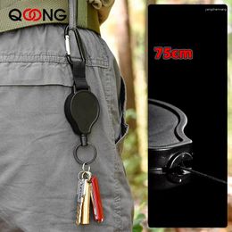 Keychains Waist Hanging Retractable Keychain Outdoor Sports Mountaineering Buckle Key Chain Backpack Belt Portable Easy To Pull Ring