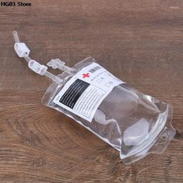 Party Decoration Transparent Clear PVC Material Reusable Blood Energy Drink Bag Halloween Vampire Pouch Props 350ml/400ml