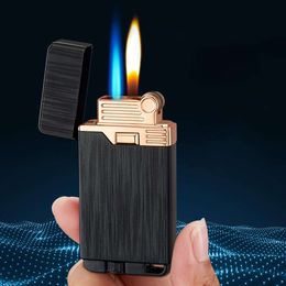 Double Fire Metal Classic Open Flame Conversion Blue Flame Windproof Lighter