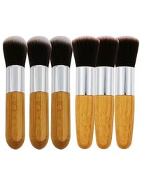 Professional Bamboo Foundation Brush Powder Concealer Blush Liquid Foundation Blush Angled Flat Top Base Liquid Cosmetics FY5572 94538114