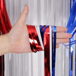 Party Decoration Curtain Backdrop Good Eco-friendly PET Shiny Red White Blue Tinsel Streamers For Household