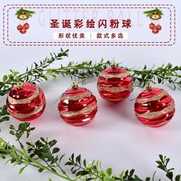 Christmas Decorations 6-8CM Painted Ball Tree Dress Up Hanging Ornaments Shopping Mall Window