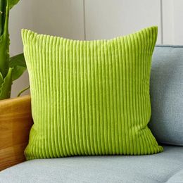 Pillow Green Corduroy Cover For Sofa Soft Pillowcase Nordic Style Decorative Comfortable Funda Cojin Home Decor