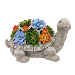 Other Garden Supplies Solar Outdoor Statues Turtle With Succent And 7 Led Lights Lawn Decor Tortoise Statue For Patio Balcony Yard O Dhpak