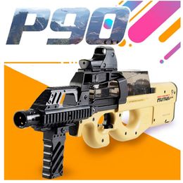 P90 Toy Gun Assault Sniper Water Bullet Model Outdoor Activities CS Game Electric Bursts Paintball Pistol Toys For Children 308I