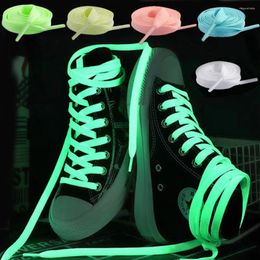 Shoe Parts Luminous Shoelaces For Shoes Canvas Flat Sports Shoelace Glow In The Dark Night Colourful Fluorescent Sneaker Strap 120cm Length