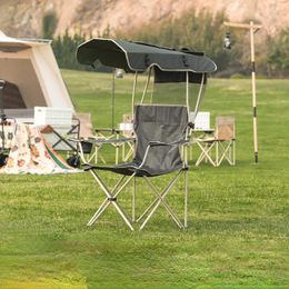 Camp Furniture Outdoor Camping Ieisure Folding Beach Canopy Fishing Chair Campsite Sketching Automatic Recliner Portable