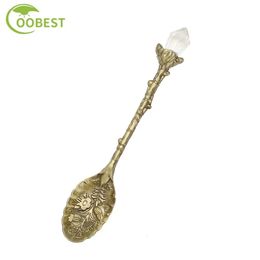 Crystal Head Ice Cream Dessert Spoon Creative Mixing Vintage Royal Style Flatware Kitchen Accessories 2023 240422