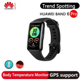 Wristbands Huawei Band 6 Pro Smart Band Blood Oxygen 1.47'' AMOLED Screen Heart Rate Tracker Smartband NFC 2 Weeks Battery Life