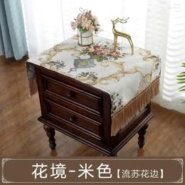 Table Cloth Jacquard Nordic Home Bedroom Dresser Tablecloth Bedside Cover Towel Dust Blue