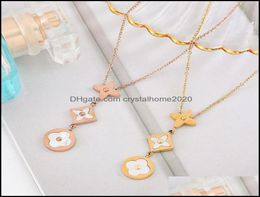 Pendant Necklaces Pendants Jewellery 18K Rose Gold 3 Clover Necklace Titanium Steel Engagement For Women Gift Drop Delivery 2021 V4I1059503