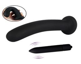Smooth Anal Plug Bullet Vibrator With Suction Cup Vagina Massage Dildo Butt Plug Anal Prostate Massager Sex Toys for Woman Men Y184723261