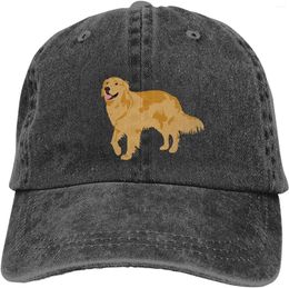 Ball Caps Golden Hair Dog Adjustable Baseball Hat Denim Cap Cotton Washed Fashionable For Men Women