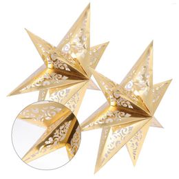 Ceiling Lights Paper Lampshade: 7 Pointed Star Christmas Ornament 3D Pentagram Lampshade For Holiday Wedding Party