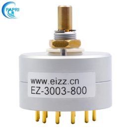 Amplifier EIZZ 3 Way 3 Positions Rotary Switch Signal Source Selector Aluminium Shield 12 Gold Plated Copper Pins For Audio Amplifier