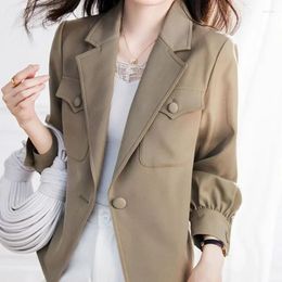 Women's Suits Solid Outerwear Female Coats And Jackets Clothing Short Blazers Crop Korean Style Clothes Sale Winter Trend 2024