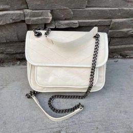 Totes Top Cowhide Postman Bag Oil Wax Real Leather Chain Retro Wandering One Shoulder Messenger Small Square Side For Women