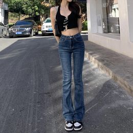 Women's Jeans Flare Low Waist Loose Comfortable Women Pants 2024 Elastic Fashion Boyfriend Style Denim Pant Trousers 746A