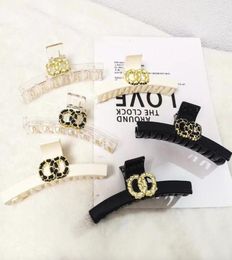 Fashion Black White Hollow Geometric Clips Acrylic Hair Claw Cross Hairclip Headband Hairpin Hair Crab Women Hair Accessories3776606