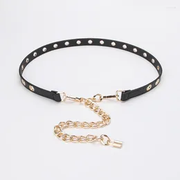 Belts Fashion Dress Personalised Chain Stitching Belt No Punching Air Eye Decoration Small Trend