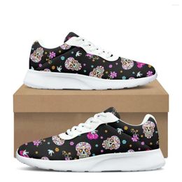 Casual Shoes Skull Flower Bird Print Breathable Air Mesh Women Cosy Absorbing Non-slip Ladies Sneakers For Outdoor Travel