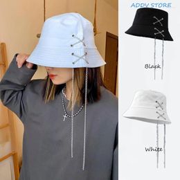 Berets Hip Hop Chain Parent-child Street Dance Big Brim Fisherman Hat Chic Japanese Cool Kids Handsome Couple