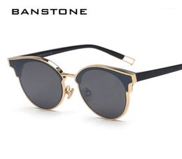 Sunglasses BANSTONE Women Cat Eye Classic Brand Designer Semi Rimless Sunglasses18533409
