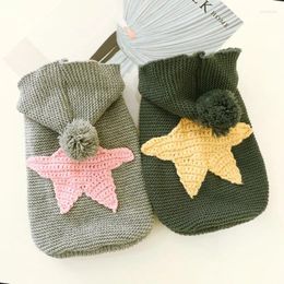 Dog Apparel AHUAPET Sweater For Shih Tzu Clothes Star Abrigo Gato Knitted Autumn Winter Fashion Hoodie Coat